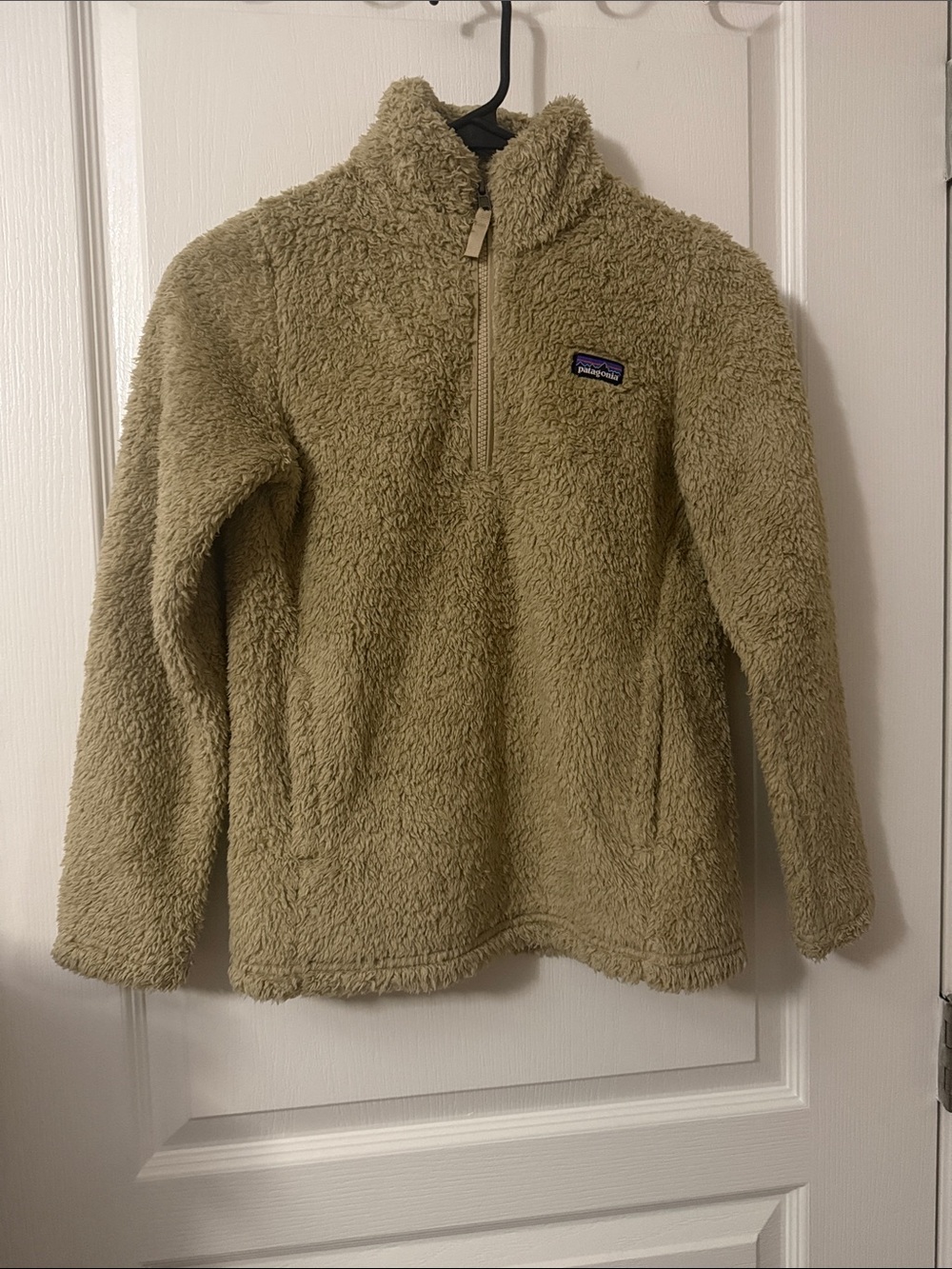 Patagonia Kids Half-Zip Sherpa Fleece in Tan